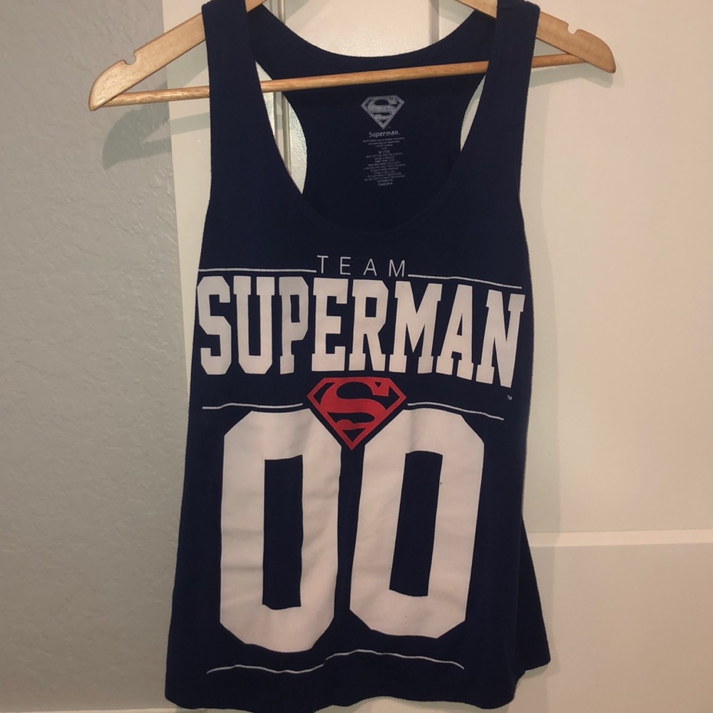 Cute woman’s Superman tank top jersey